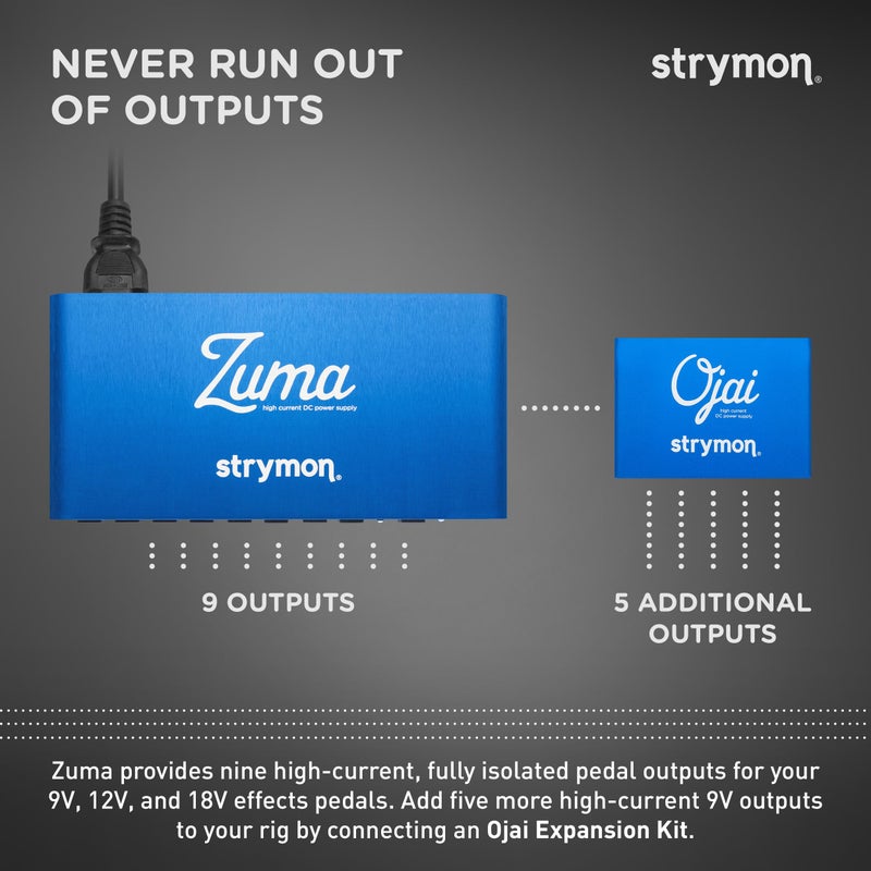 Strymon Ojai High Current 9V Guitar Effects Pedal Power Supply Expansion Kit, Five Discrete Outputs with 500mA of Current - Image 3
